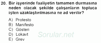 Medya Ekonomisi ve İşletmeciliği 2013 - 2014 Tek Ders Sınavı 20.Soru