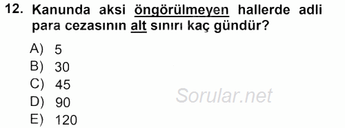 Ceza Hukukuna Giriş 2012 - 2013 Dönem Sonu Sınavı 12.Soru