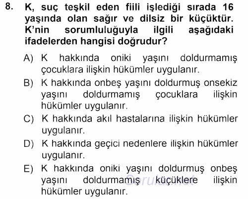 Ceza Hukukuna Giriş 2012 - 2013 Dönem Sonu Sınavı 8.Soru