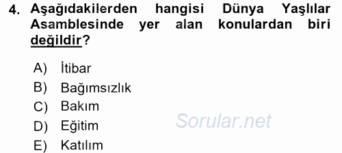 Sosyal Hizmet Mevzuatı 2015 - 2016 Dönem Sonu Sınavı 4.Soru
