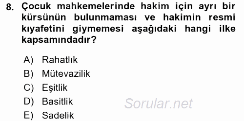 Sosyal Hizmet Mevzuatı 2015 - 2016 Dönem Sonu Sınavı 8.Soru