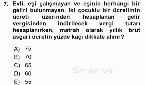 Ücret ve Ödül Yönetimi 2016 - 2017 Dönem Sonu Sınavı 7.Soru