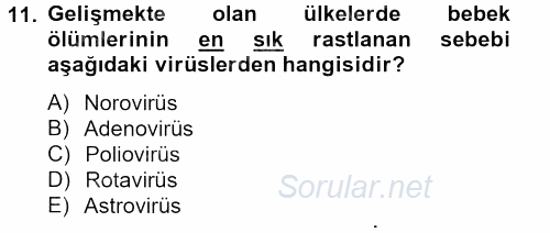 Gıda Güvenliğinin Temel Prensipleri 2013 - 2014 Tek Ders Sınavı 11.Soru