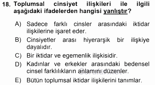 Medya Siyaset Kültür 2015 - 2016 Tek Ders Sınavı 18.Soru