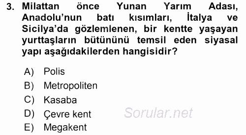 Medya Siyaset Kültür 2015 - 2016 Tek Ders Sınavı 3.Soru