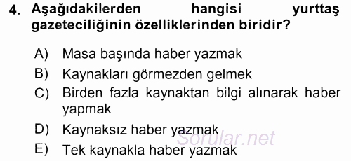 Medya Siyaset Kültür 2015 - 2016 Tek Ders Sınavı 4.Soru