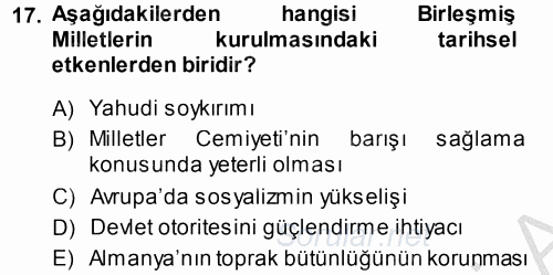 İnsan Hakları Ve Kamu Özgürlükleri 2013 - 2014 Ara Sınavı 17.Soru