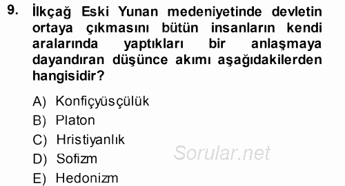 İnsan Hakları Ve Kamu Özgürlükleri 2013 - 2014 Ara Sınavı 9.Soru