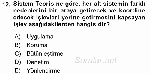 Çalışma Sosyolojisi 2016 - 2017 Ara Sınavı 12.Soru