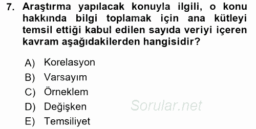 Çalışma Sosyolojisi 2016 - 2017 Ara Sınavı 7.Soru