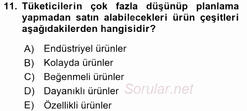 Genel İşletme 2017 - 2018 Dönem Sonu Sınavı 11.Soru
