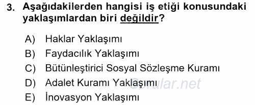 Genel İşletme 2017 - 2018 Dönem Sonu Sınavı 3.Soru