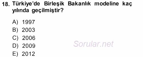 Çevre Sorunları ve Politikaları 2013 - 2014 Tek Ders Sınavı 18.Soru