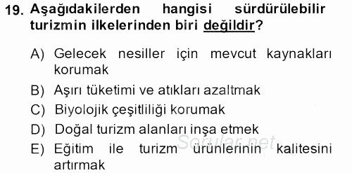 Peyzaj Çevre ve Tarım 2014 - 2015 Ara Sınavı 19.Soru