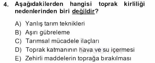 Peyzaj Çevre ve Tarım 2014 - 2015 Ara Sınavı 4.Soru
