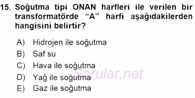 Elektrik Makinaları 2016 - 2017 Ara Sınavı 15.Soru
