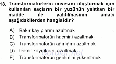 Elektrik Makinaları 2016 - 2017 Ara Sınavı 18.Soru