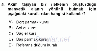 Elektrik Makinaları 2016 - 2017 Ara Sınavı 5.Soru