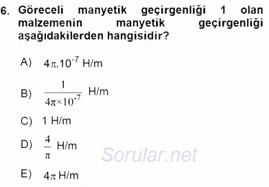 Elektrik Makinaları 2016 - 2017 Ara Sınavı 6.Soru