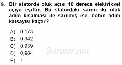 Elektrik Makinaları 2016 - 2017 Ara Sınavı 9.Soru
