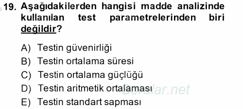 Ölçme Ve Değerlendirme 2013 - 2014 Dönem Sonu Sınavı 19.Soru