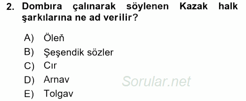 Çağdaş Türk Edebiyatları 2 2015 - 2016 Tek Ders Sınavı 2.Soru