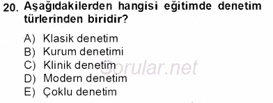 Türk Eğitim Sistemi Ve Okul Yönetimi 2013 - 2014 Tek Ders Sınavı 20.Soru