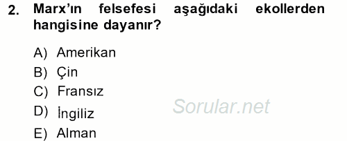 Çalışma Sosyolojisi 2014 - 2015 Ara Sınavı 2.Soru