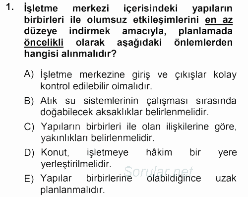 Tarımsal Yapılar ve Sulama 2012 - 2013 Ara Sınavı 1.Soru