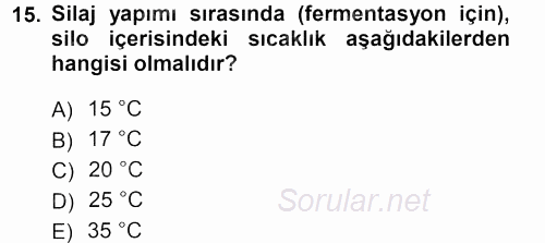Tarımsal Yapılar ve Sulama 2012 - 2013 Ara Sınavı 15.Soru
