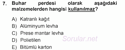 Tarımsal Yapılar ve Sulama 2012 - 2013 Ara Sınavı 7.Soru