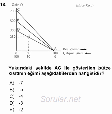 Çalışma Ekonomisi 1 2016 - 2017 Ara Sınavı 18.Soru