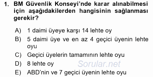 Uluslararası Örgütler 2015 - 2016 Dönem Sonu Sınavı 1.Soru Uluslararası Örgütler 2015 - 2016 Dönem Sonu Sınavı 1.Soru