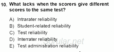 Yabancı Dil Öğretiminde Ölçme Ve Değerlendirme 1 2014 - 2015 Ara Sınavı 10.Soru