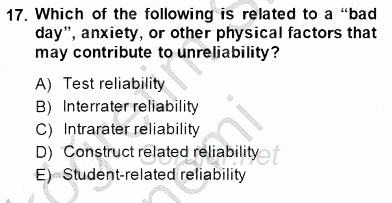 Yabancı Dil Öğretiminde Ölçme Ve Değerlendirme 1 2014 - 2015 Ara Sınavı 17.Soru
