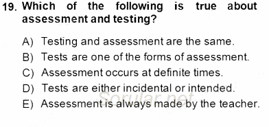 Yabancı Dil Öğretiminde Ölçme Ve Değerlendirme 1 2014 - 2015 Ara Sınavı 19.Soru