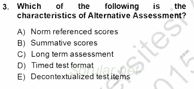 Yabancı Dil Öğretiminde Ölçme Ve Değerlendirme 1 2014 - 2015 Ara Sınavı 3.Soru