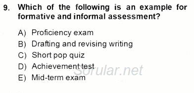 Yabancı Dil Öğretiminde Ölçme Ve Değerlendirme 1 2014 - 2015 Ara Sınavı 9.Soru