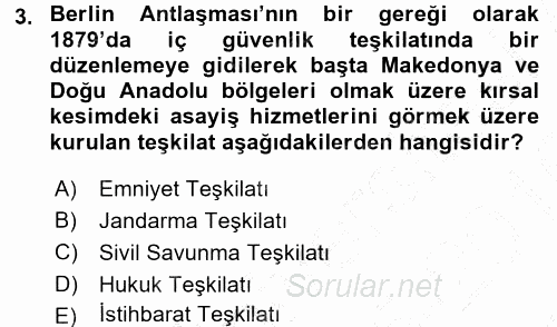 Osmanlı Devleti Yenileşme Hareketleri (1876-1918) 2015 - 2016 Dönem Sonu Sınavı 3.Soru