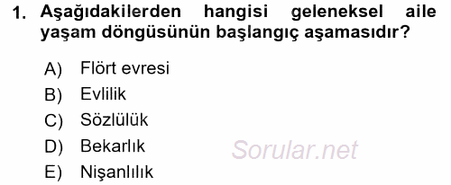 Aile İçi Uyumlu Etkileşim 2015 - 2016 Dönem Sonu Sınavı 1.Soru