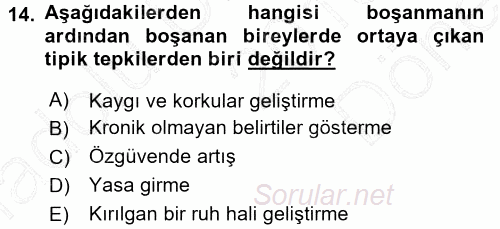 Aile İçi Uyumlu Etkileşim 2015 - 2016 Dönem Sonu Sınavı 14.Soru