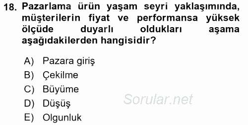 Maliyet Yönetimi 2017 - 2018 Dönem Sonu Sınavı 18.Soru