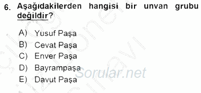 Türkçe Cümle Bilgisi 1 2015 - 2016 Dönem Sonu Sınavı 6.Soru