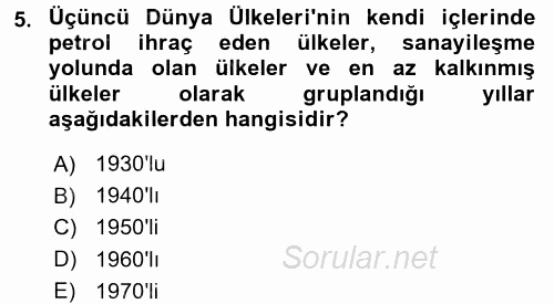 Uluslararası Kamu Maliyesi 2015 - 2016 Dönem Sonu Sınavı 5.Soru