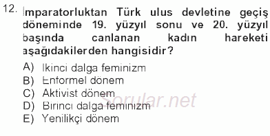 Toplumsal Yaşamda Aile 2012 - 2013 Tek Ders Sınavı 12.Soru
