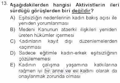 Toplumsal Yaşamda Aile 2012 - 2013 Tek Ders Sınavı 13.Soru