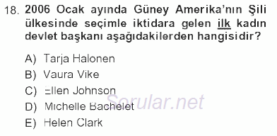 Toplumsal Yaşamda Aile 2012 - 2013 Tek Ders Sınavı 18.Soru