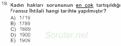Toplumsal Yaşamda Aile 2012 - 2013 Tek Ders Sınavı 19.Soru