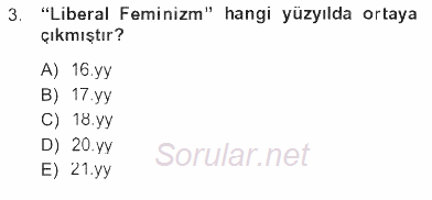 Toplumsal Yaşamda Aile 2012 - 2013 Tek Ders Sınavı 3.Soru