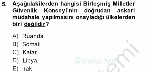 İnsan Hakları ve Demokratikleşme Süreci 2014 - 2015 Dönem Sonu Sınavı 5.Soru